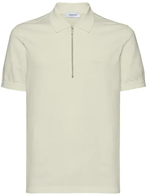 Ferragamo logo-embroidered half-zip polo shirt