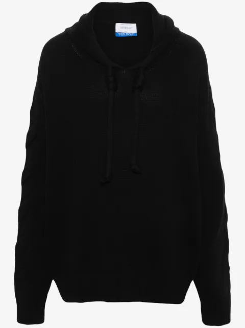 Off-White embossed-logo knitted hoodie