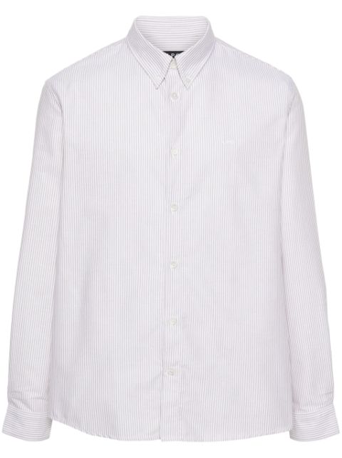 A.P.C. embroidered-logo striped shirt Men