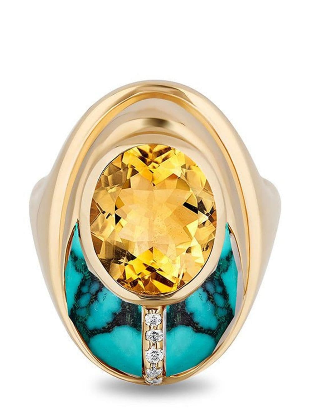 Mason And Books 14kt Yellow Gold Love Bug Multi-stone Ring