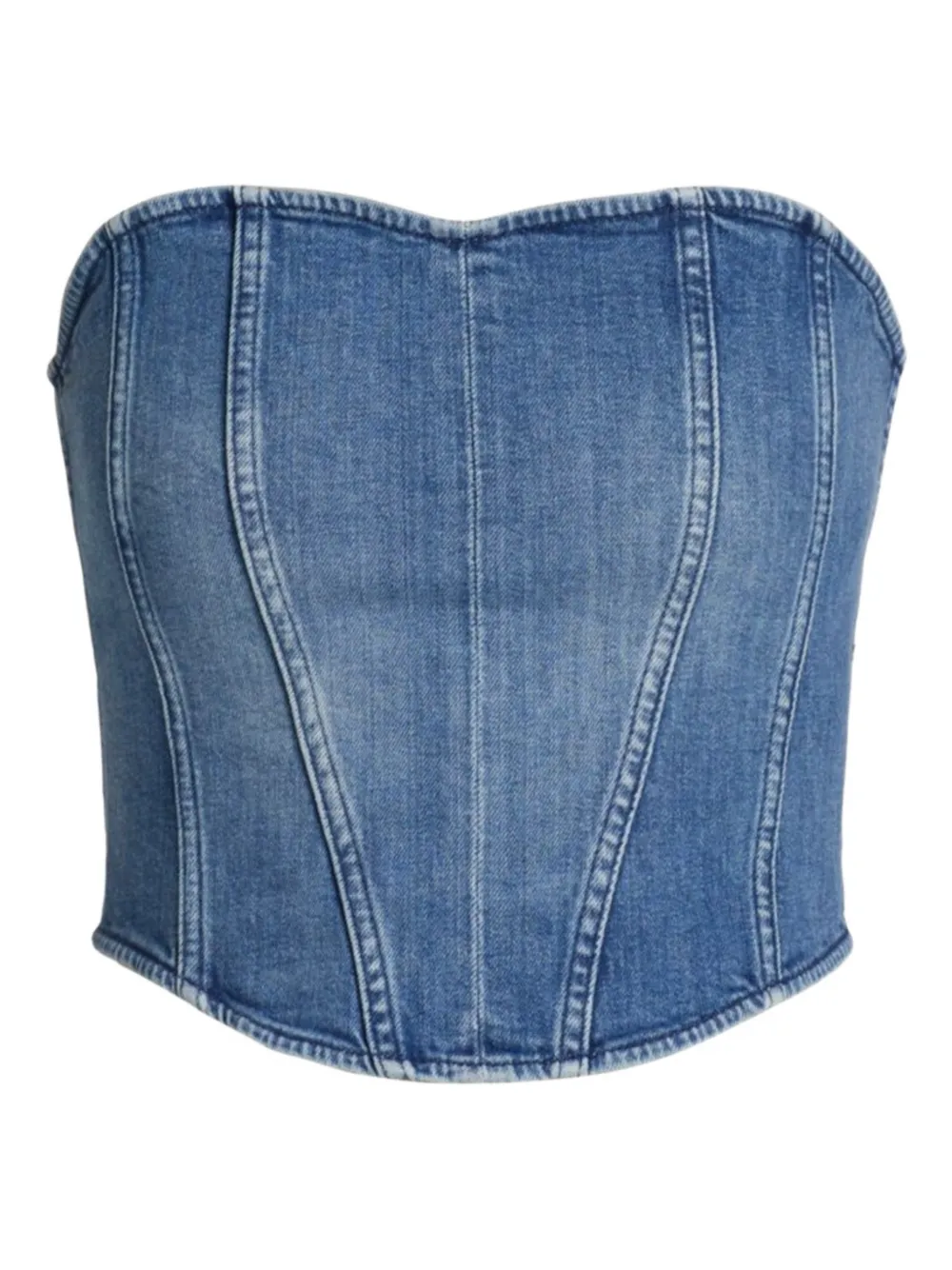 3x1 panelled strapless top - Blu