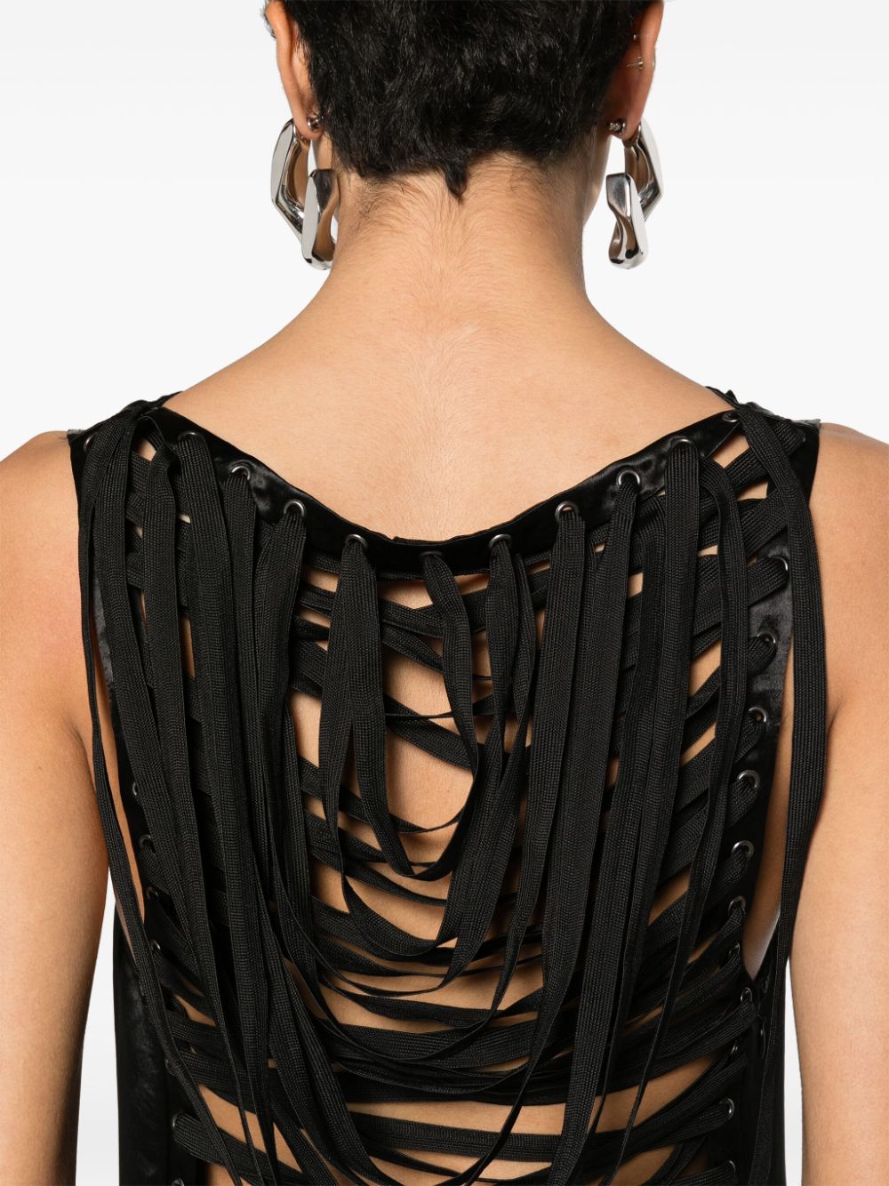 Jean Paul Gaultier Mini-jurk met kant Zwart