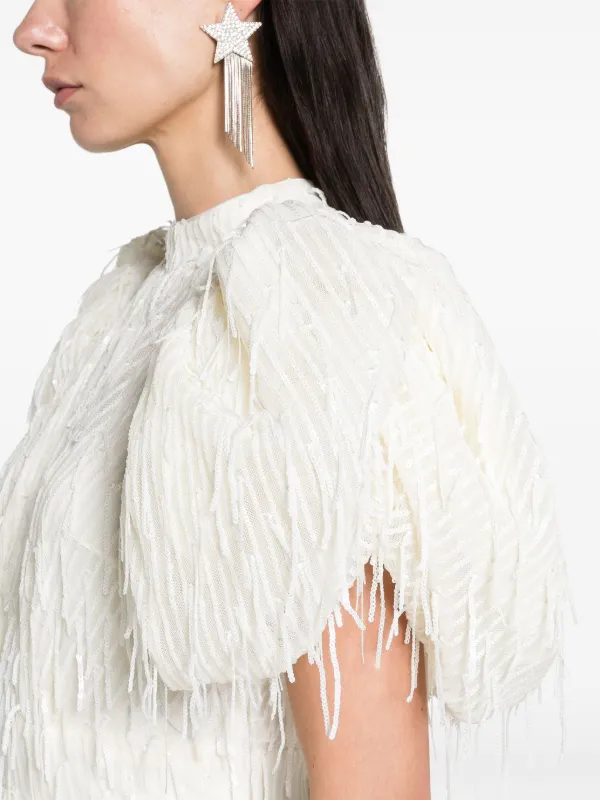 ROTATE BIRGER CHRISTENSEN puff-sleeve Sequined Midi Dress