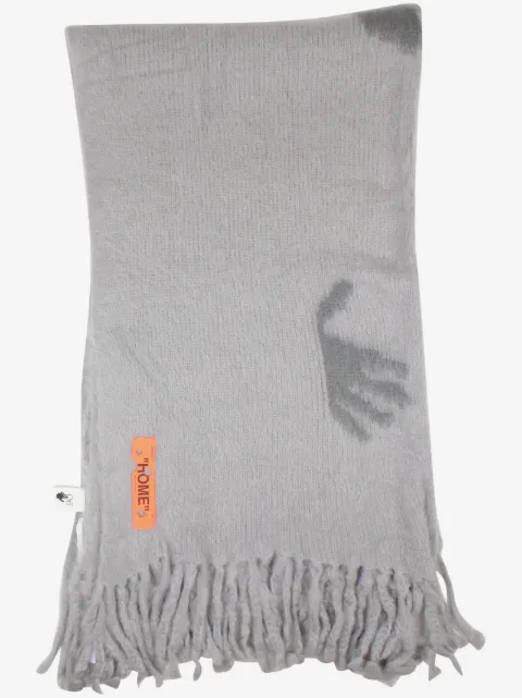 Off-White couverture en maille à logo intarsia