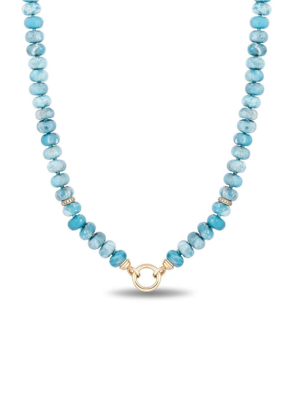 Mason And Books 14kt Yellow Gold Eletta Diamond And Larimar Necklace In Blue