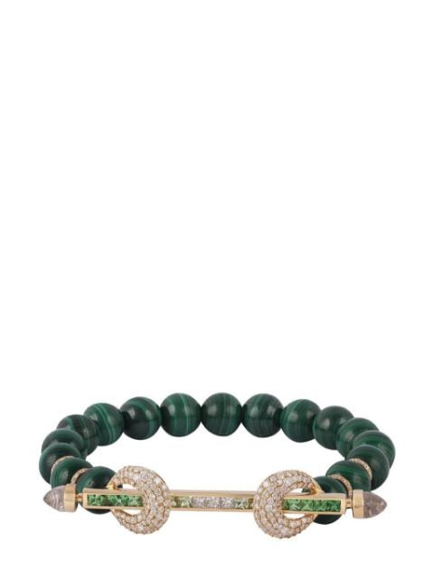 Ananya 18kt yellow gold Chakra diamond and malachite bracelet