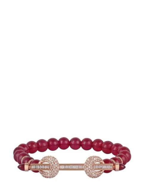 Ananya 18kt white gold Chakra pink opal and diamond bracelet