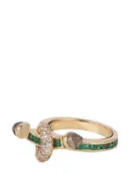 Ananya 18kt yellow gold Chakra diamond and emerald ring