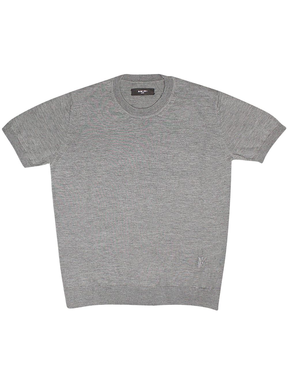 Amiri Logo-embroidered Cotton T-shirt In Grey