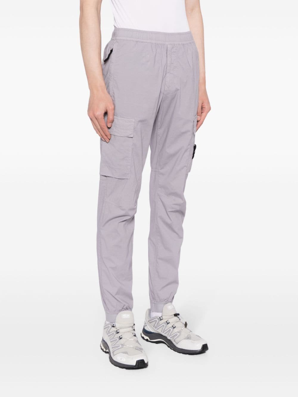 Shop Stone Island Tapered Cargo Pants In Grey