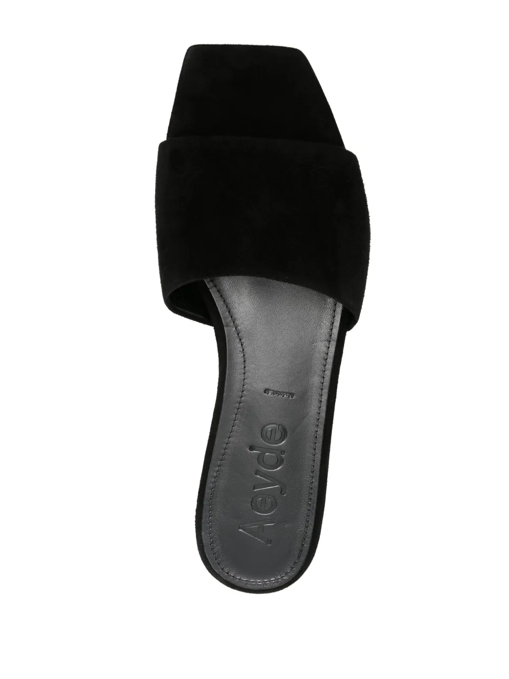 Shop Aeyde Anna Suede Slides In Black