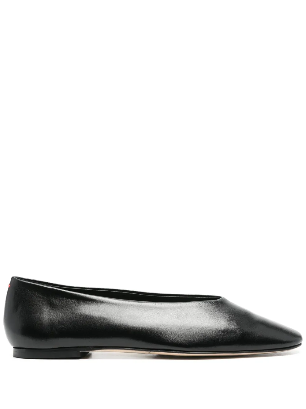 Shop Aeyde Kirsten Leather Ballerina Shoes In Black