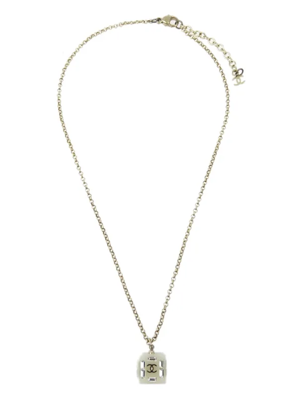 CHANEL Pre Owned 2008 Geometric CC Logo Necklace Gold FARFETCH SG