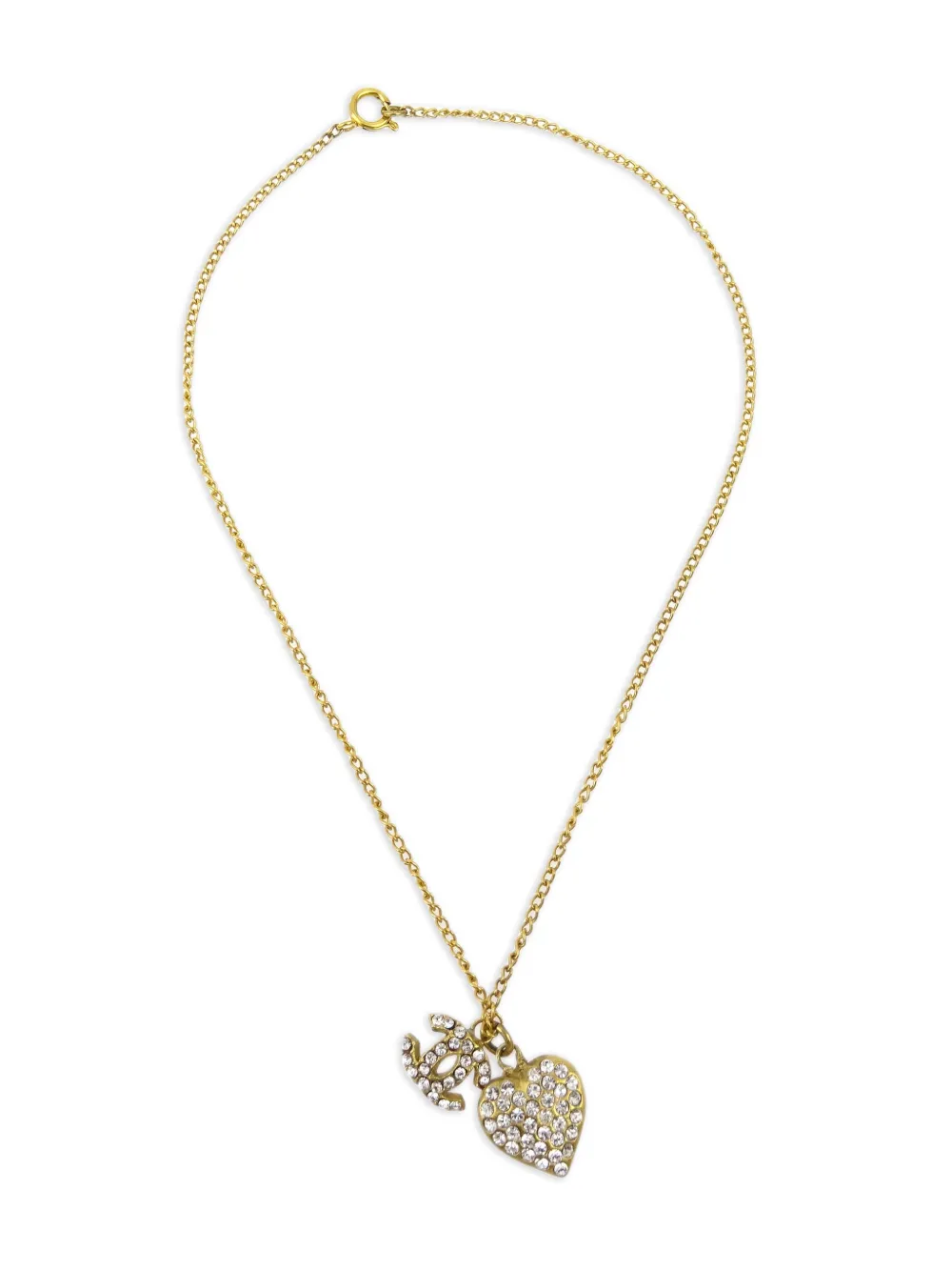 CHANEL Pre-Owned 2002 halsketting met CC-hanger - Goud