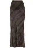 Ziggy Chen long silk blend skirt - Grey