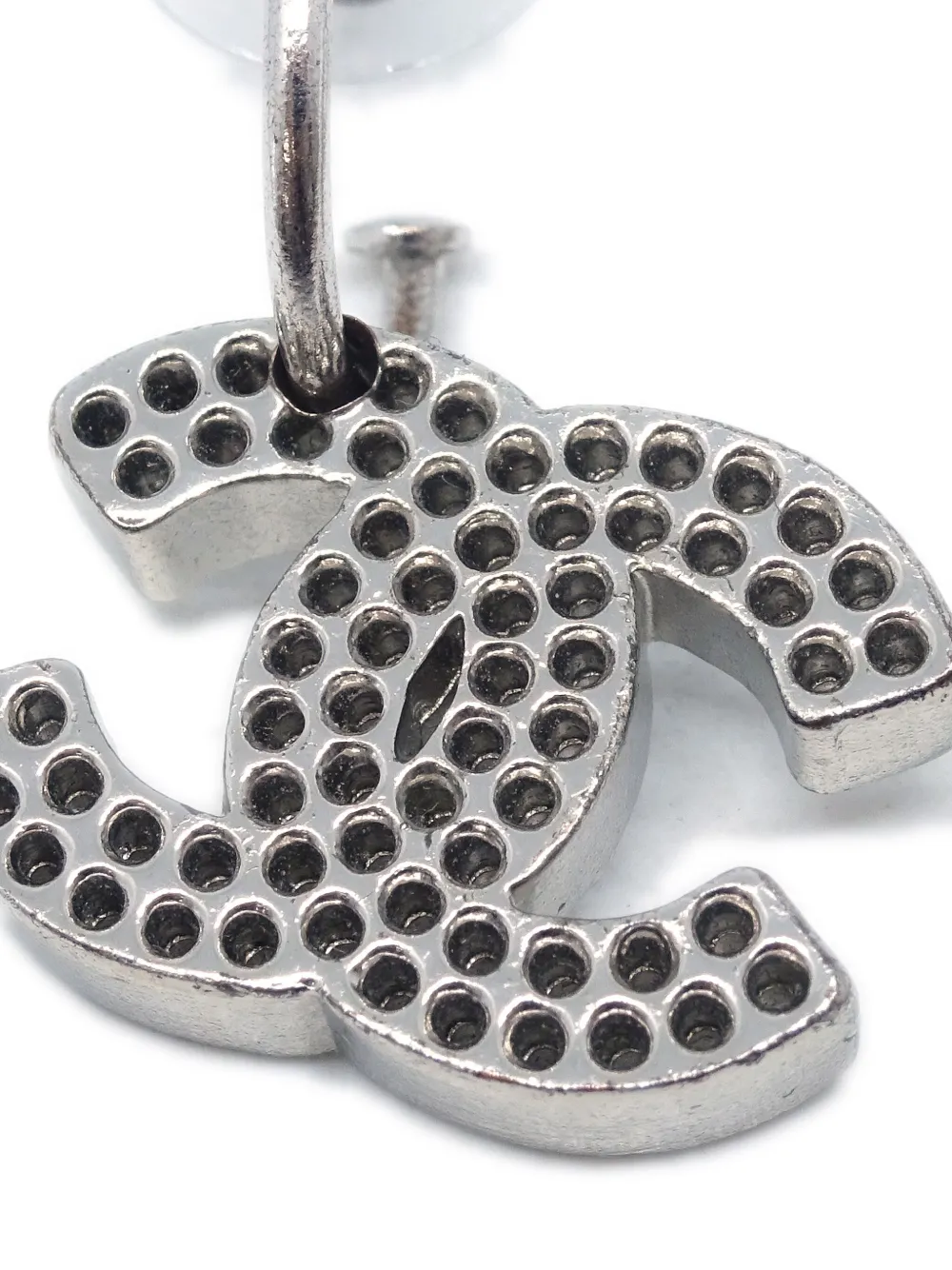 CHANEL Pre-Owned 2003 oorringen met CC logo - Zilver