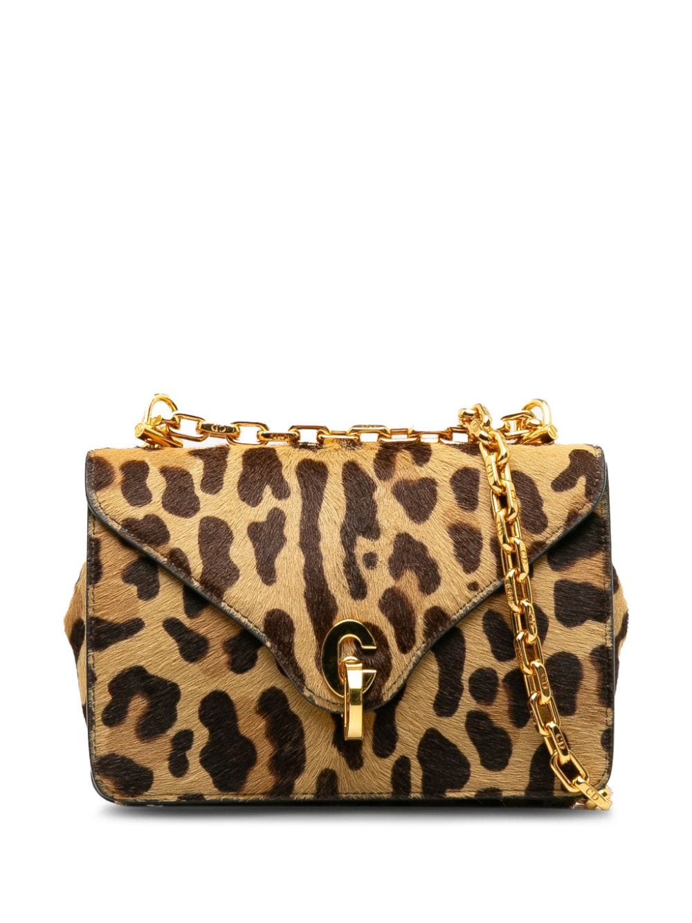 Pre-owned Dior 2017 C'est Cheetah-print Crossbody Bag In Brown