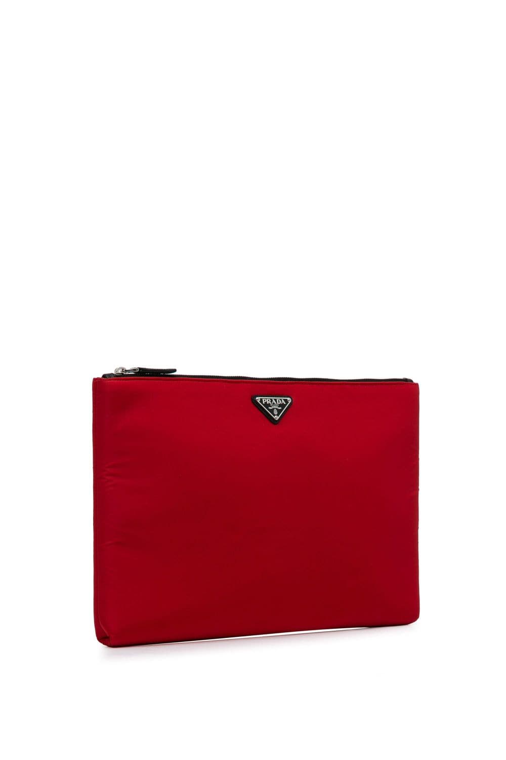 Prada Pre-Owned 2013-2023 Pre-Owned Prada Tessuto Soft Zip Clutch Bag - Rood