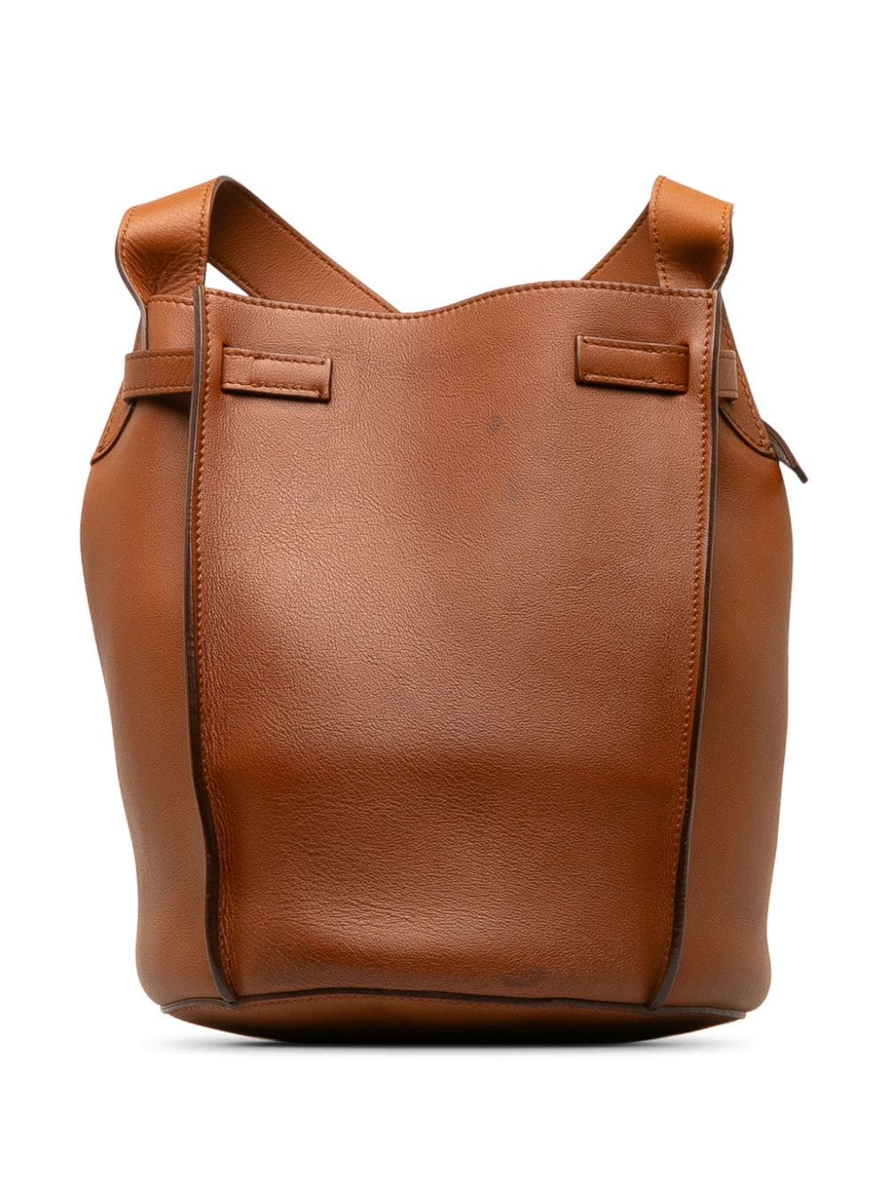 Pre-owned Celine 2018 Big Bag Leather Bucket Bag In Brown