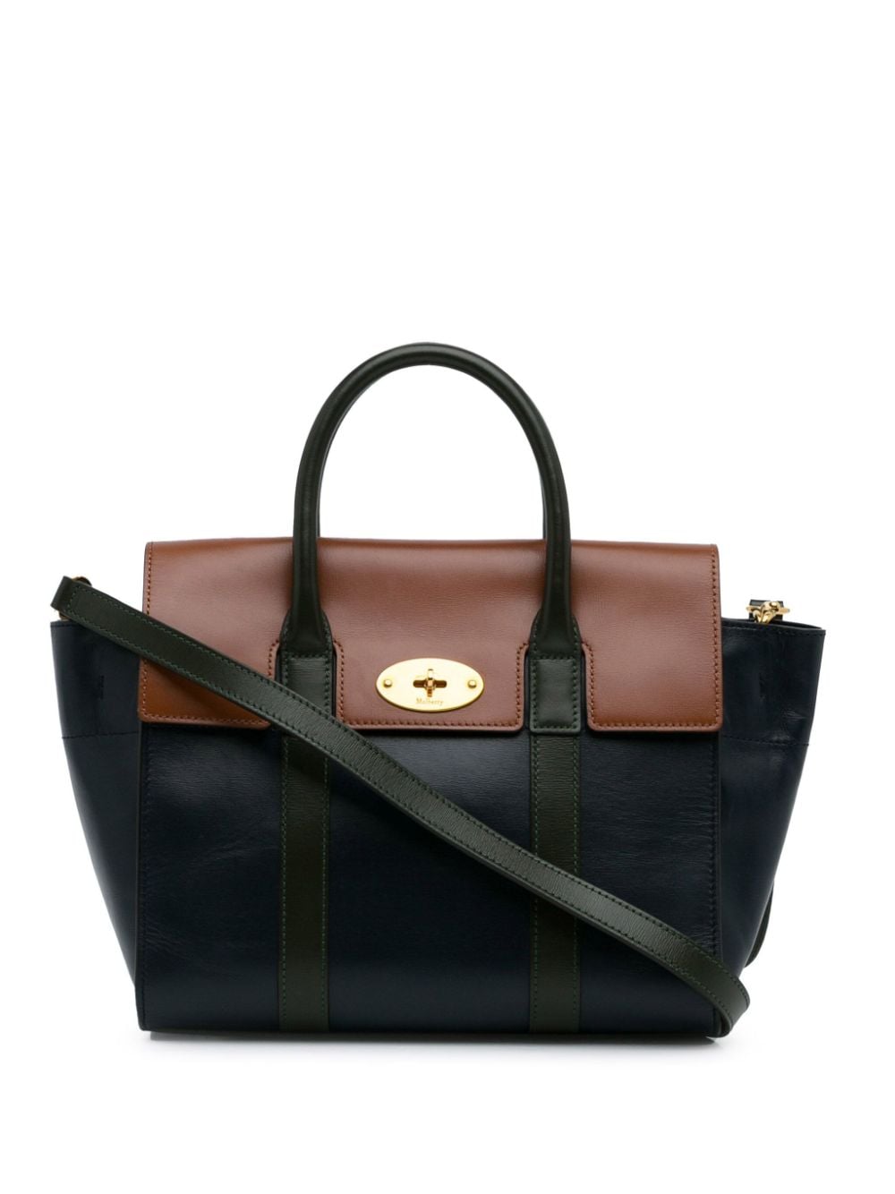 Pre-owned Mulberry 2015-2023   Bayswater Tricolor Satchel In 蓝色