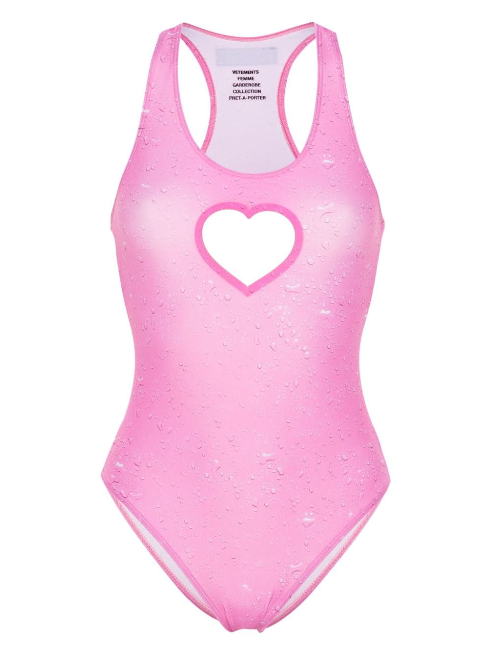 Shop Vetements Heart Cut-out Swimsuit In 粉色