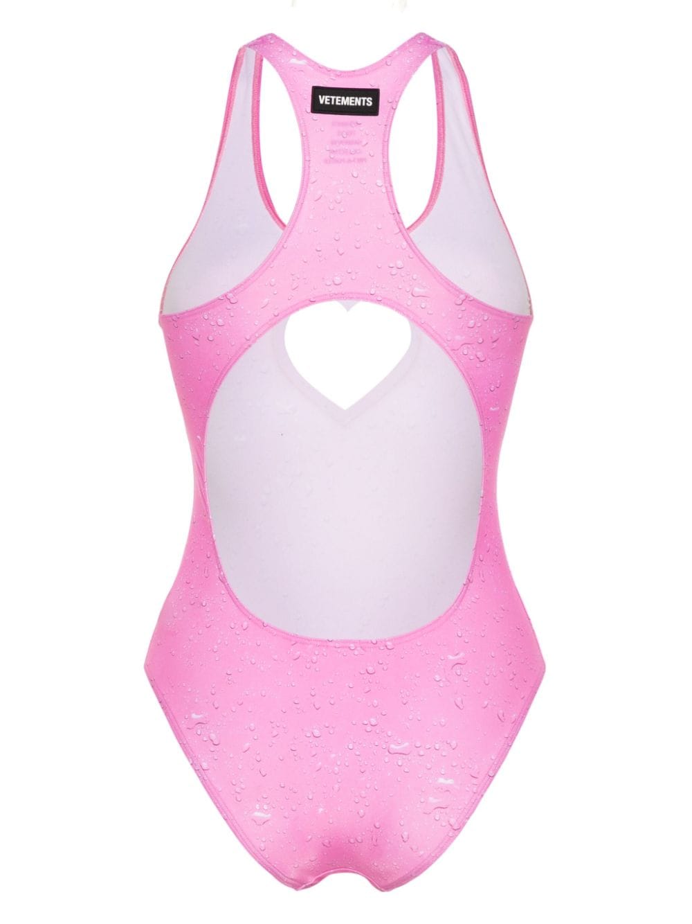 Shop Vetements Heart Cut-out Swimsuit In 粉色