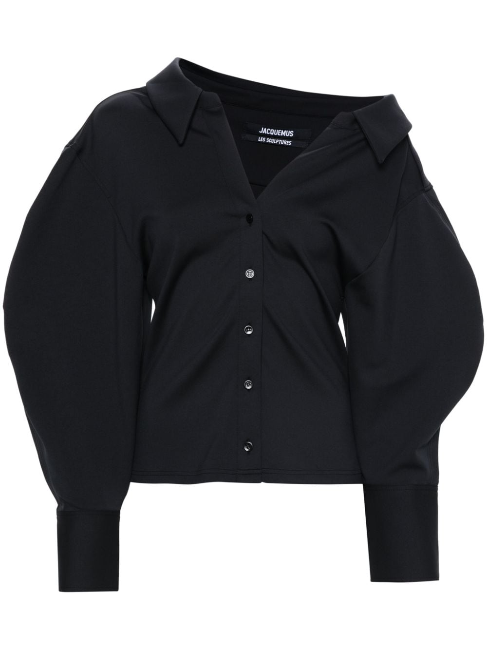 Jacquemus La Angulo One-shoulder Shirt In Black
