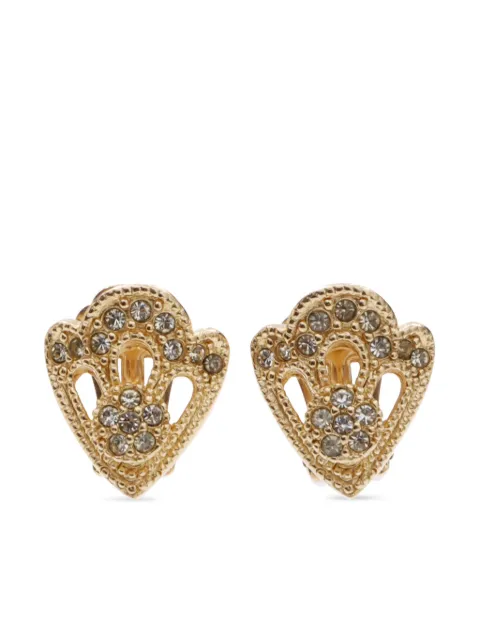 Christian Dior Pre-Owned rhinestone-embellished clip-on earrings