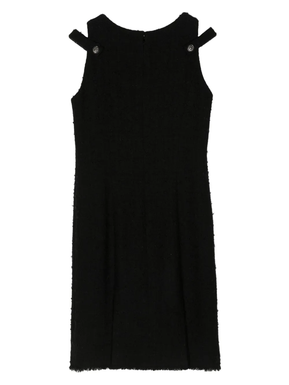 Pre-owned Chanel 2000s Sleeveless Tweed Minidress In Black