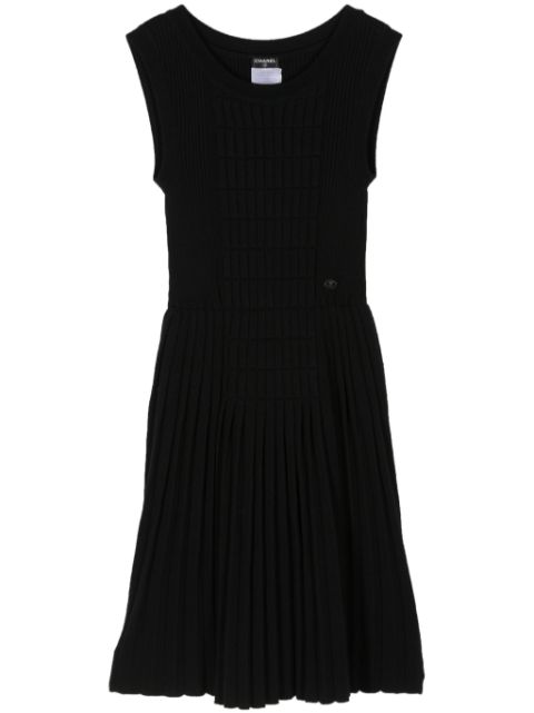 HOT SALE CHANEL 2007 ribbed-knit sleeveless dress Women