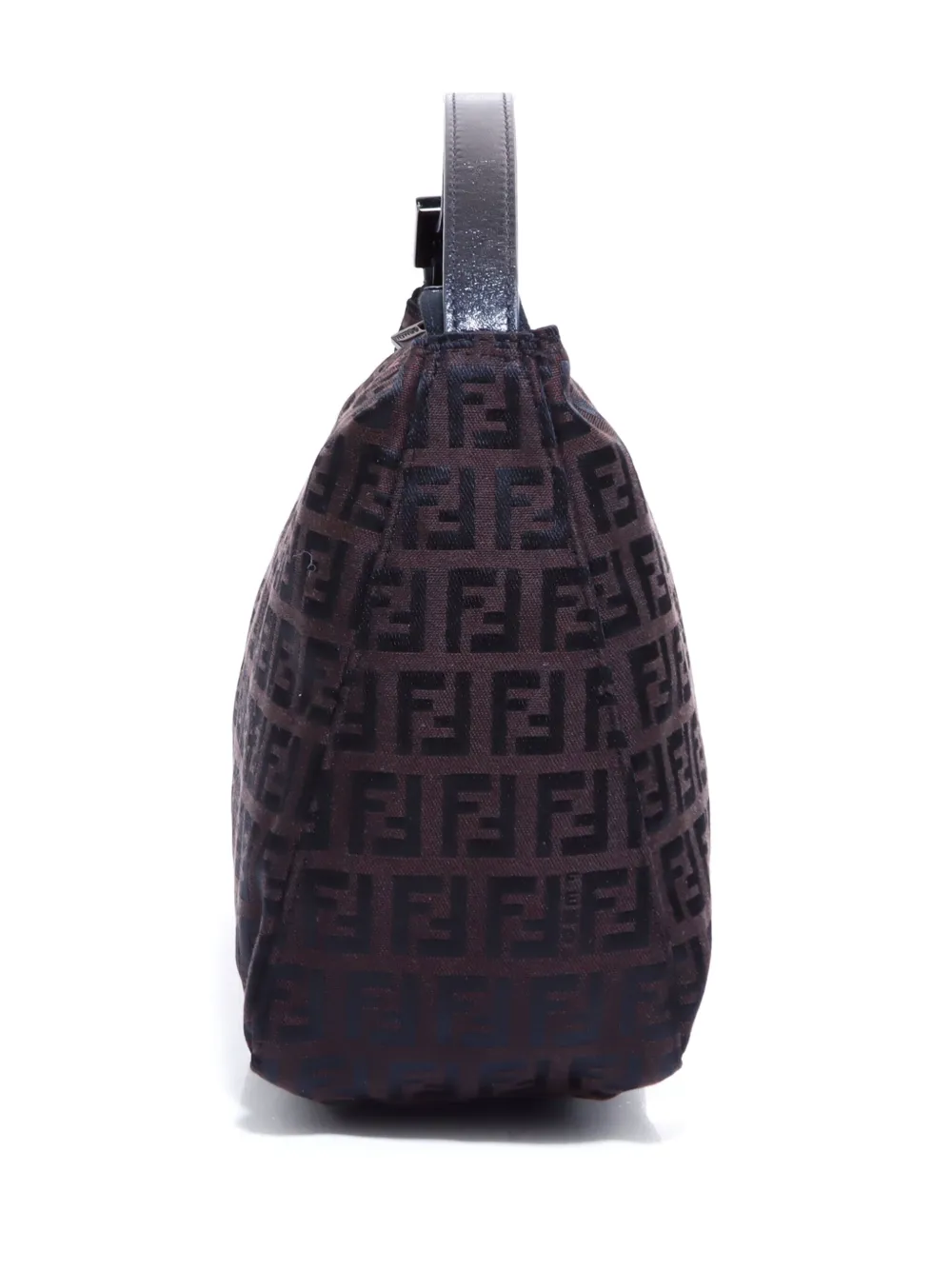 Pre-owned Fendi Zucchino-jacquard Canvas Handbag In Brown