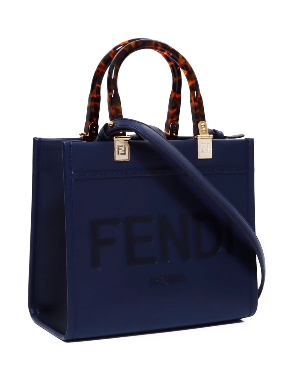 Pre-owned Fendi Small Sunshine Two-way Tote Bag In Blue