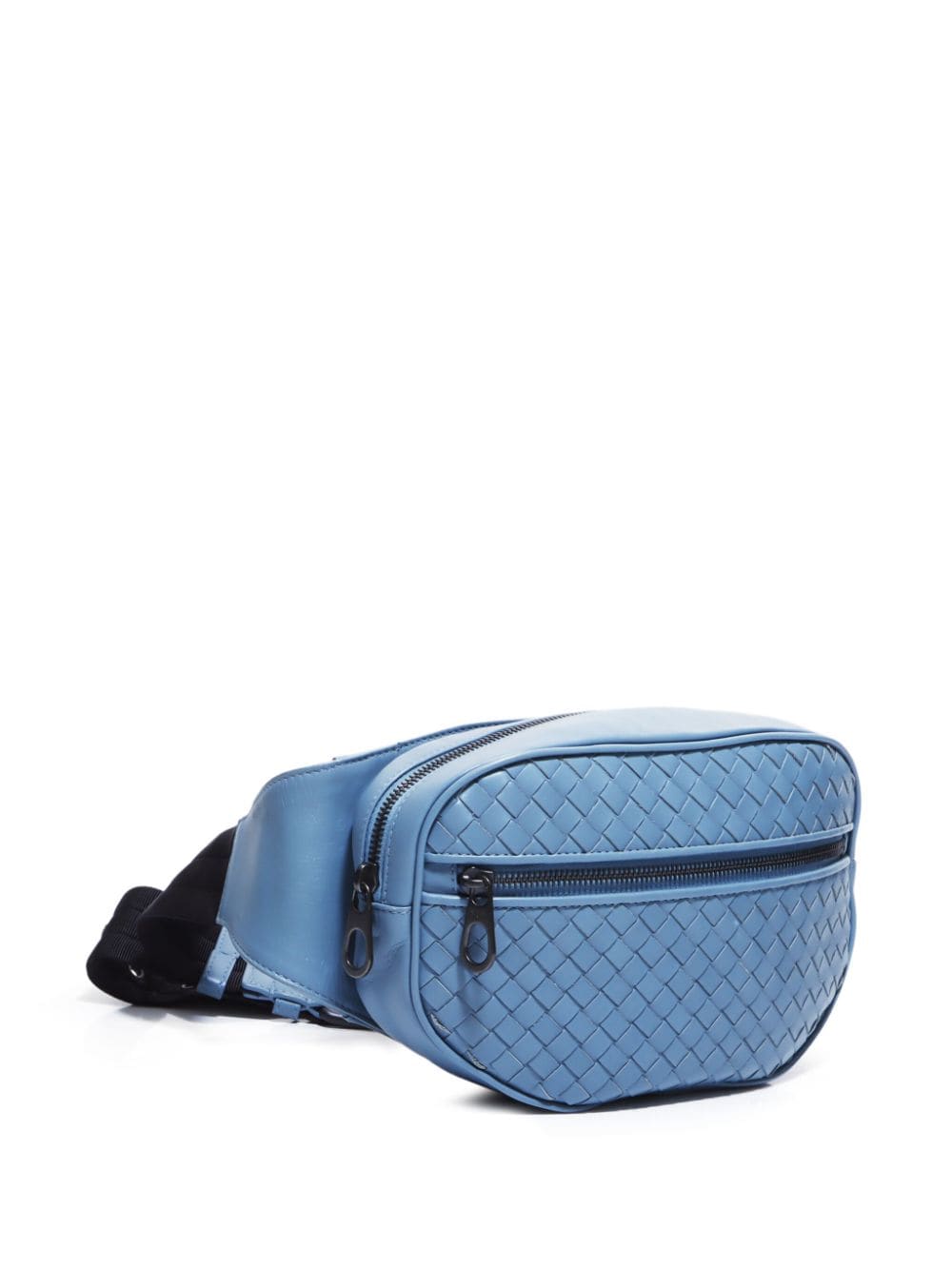 Pre-owned Bottega Veneta Intrecciato Leather Belt Bag In Blue
