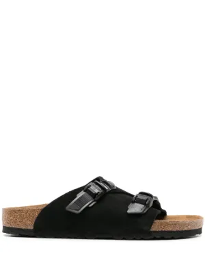 Birkenstock Zürich Suede Sandals | Black | FARFETCH CA