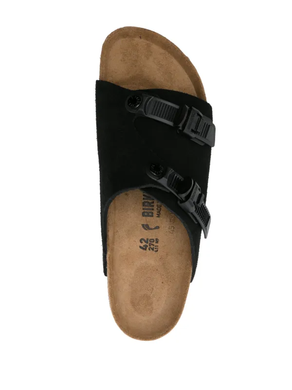 Birkenstock Zürich Tech Suede Slides | Black | FARFETCH NZ
