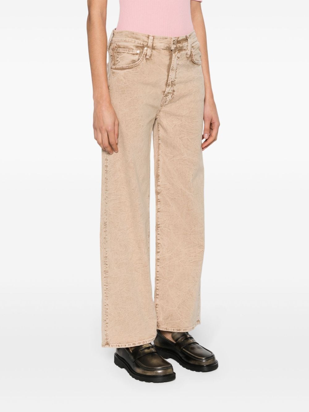 MOTHER The Dodger mid waist straight jeans Beige