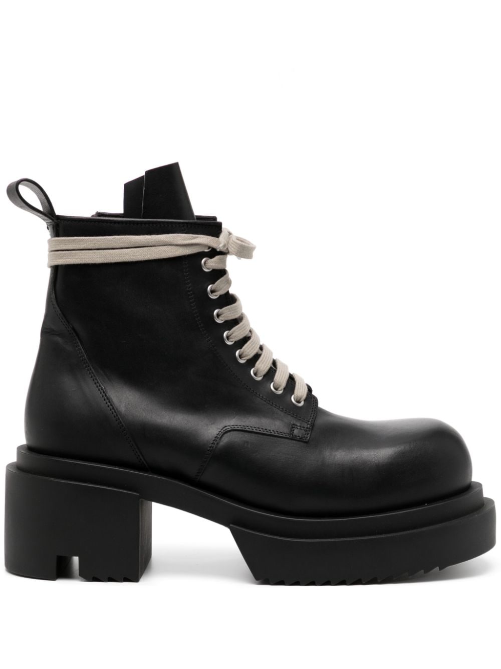 Rick Owens Lace-up Leather Boots In Black