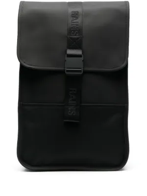 rains buckle-fastening flat backpack Rains buckle-strap Backpack | Black
