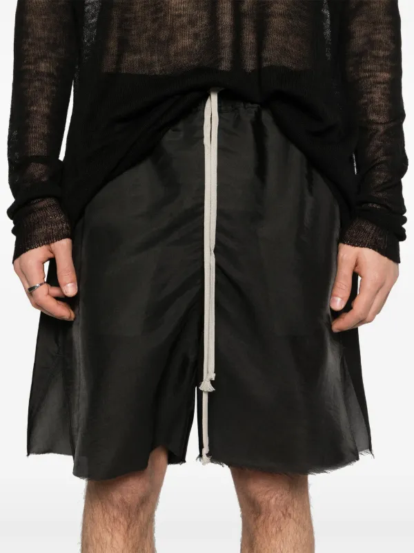 Rick Owens セミシアーシルク ショートパンツ | ブラック