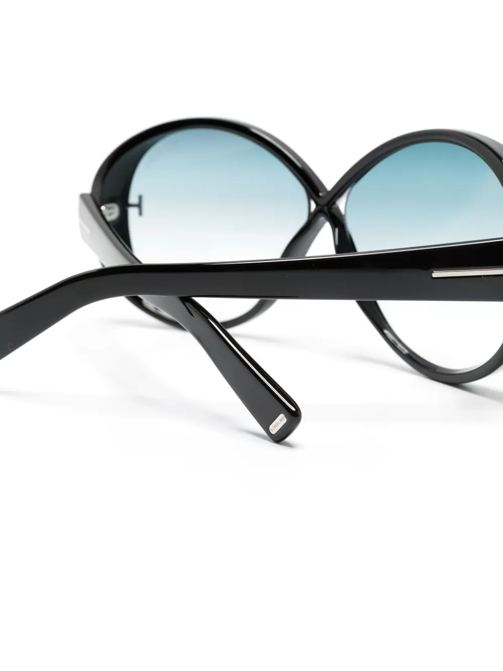 TOM FORD Eyewear Edie zonnebril met rond montuur Zwart