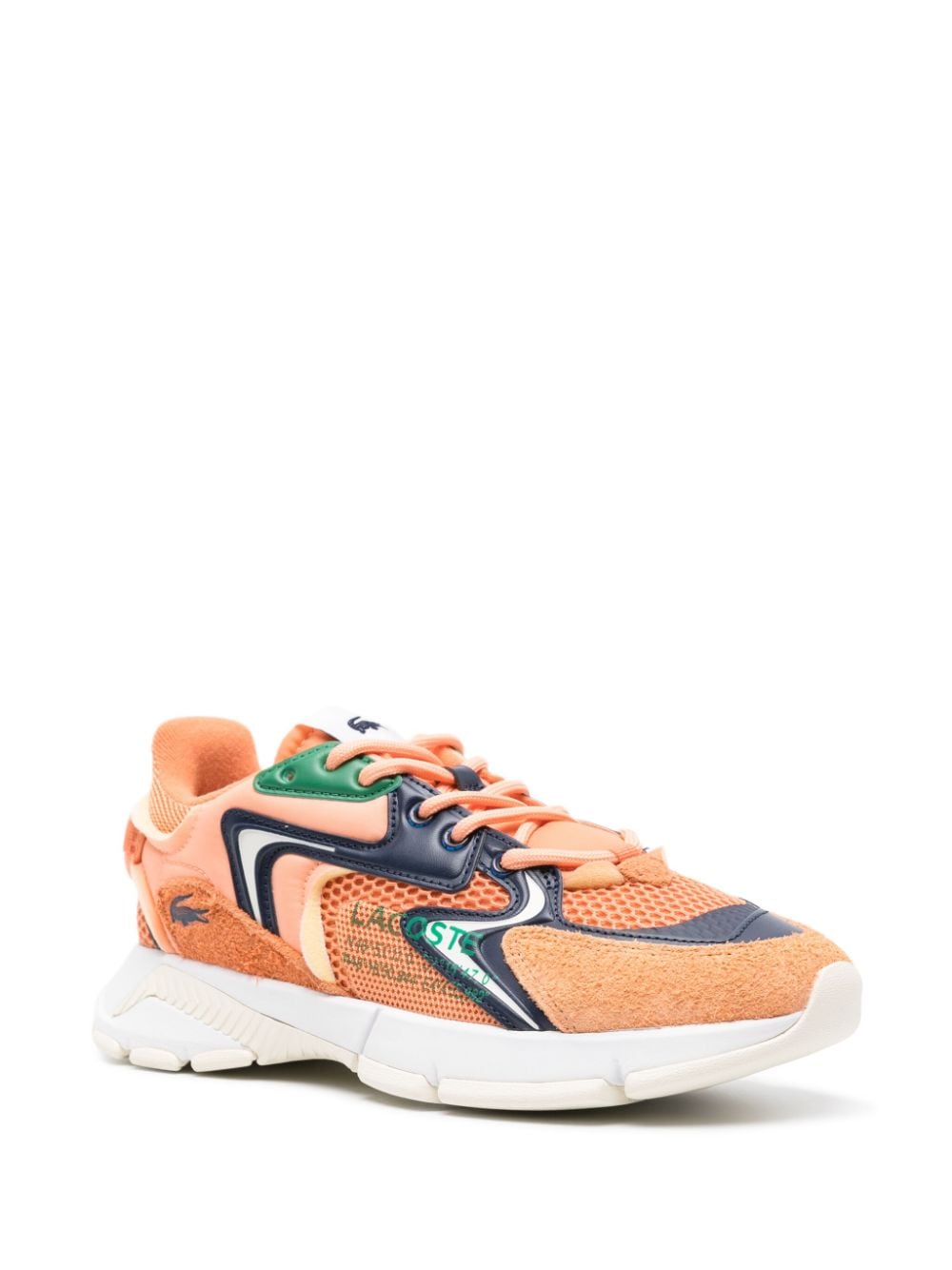 Shop Lacoste L003 Neo Colour-block Sneakers In Orange