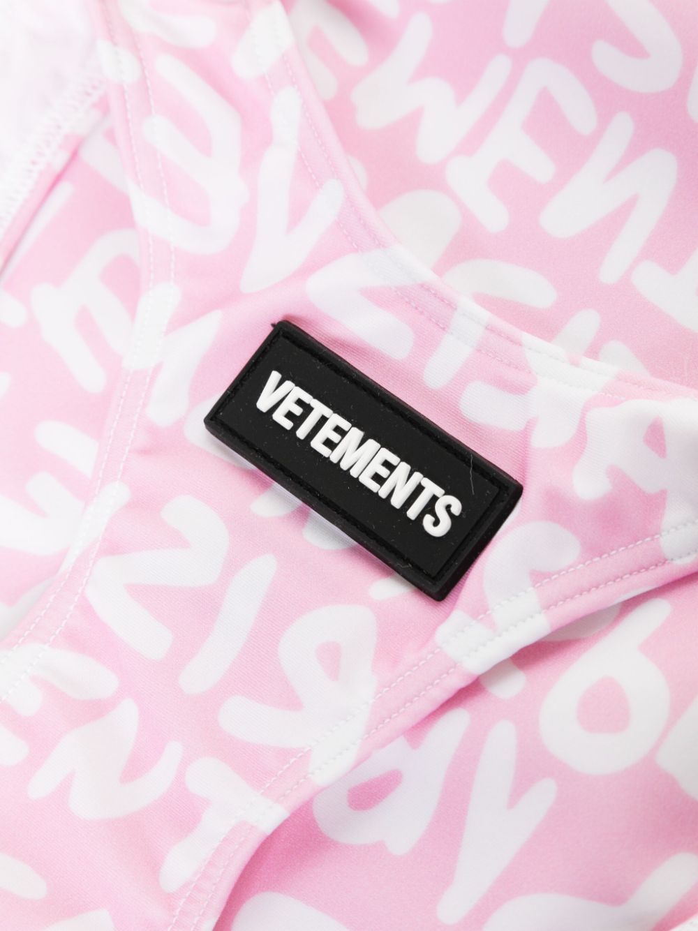 Shop Vetements Logo-print Swimsuit In Pink