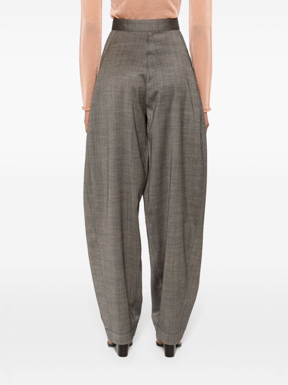Shop Stella Mccartney Pinstripe-pattern Trousers In Brown
