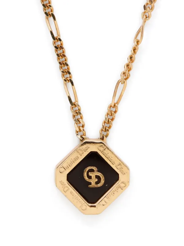 アクセサリー Dior CD Logo Figaro chain gold necklace Christian Dior Pre-Owned CD-medallion Figaro Chain Necklace