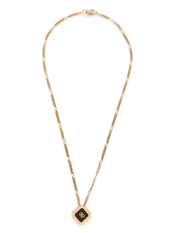 アクセサリー Dior CD Logo Figaro chain gold necklace Christian Dior Pre-Owned CD-medallion Figaro Chain Necklace