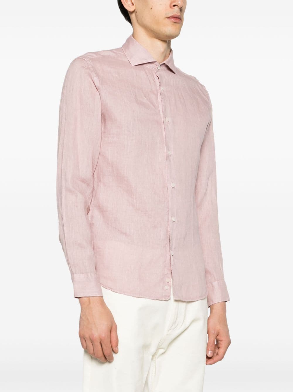 Shop Altea Mercer Linen Shirt In Pink