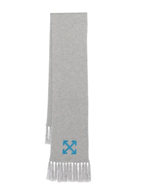 Off-White Arrows-embroidered wool scarf Men