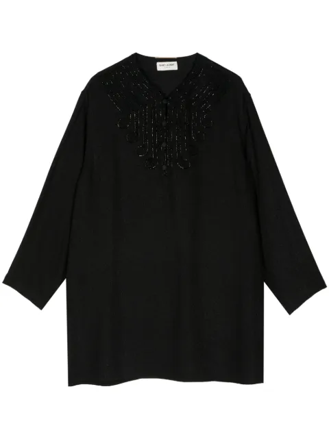 Saint Laurent Pre-Owned long-seeved beaded dress