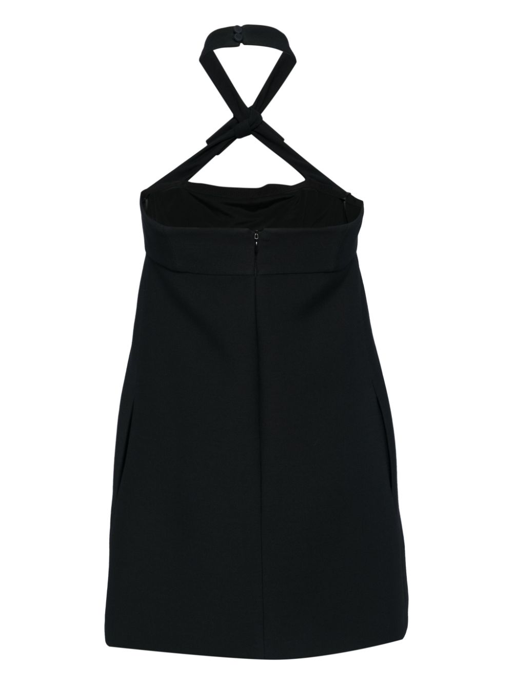 Pre-owned Dior Wool-blend Halterneck Minidress In Black