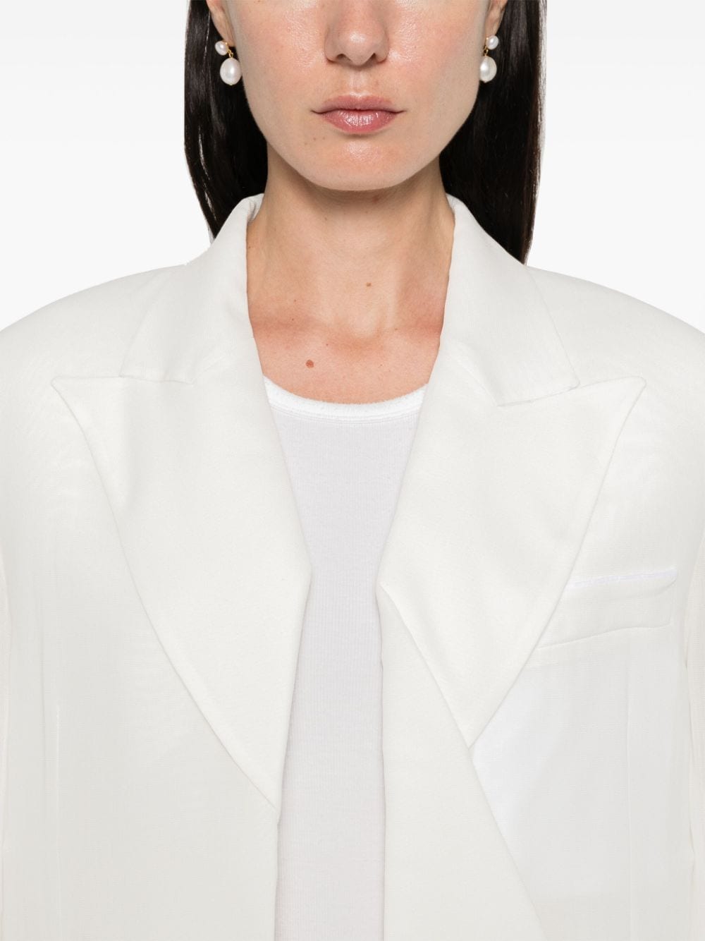 Shop Victoria Beckham Folded-detail Blazer In White